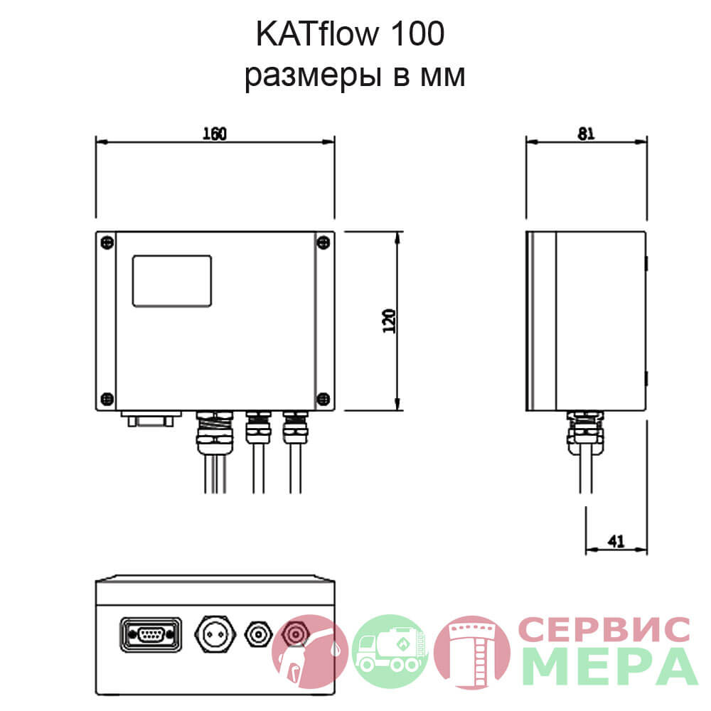 Габариты ультразвукового расходомера Katronic Katflow 100